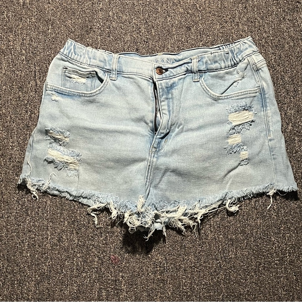 JCPenney Light Blue Distressed Denim Shorts